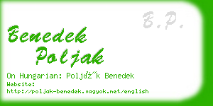 benedek poljak business card